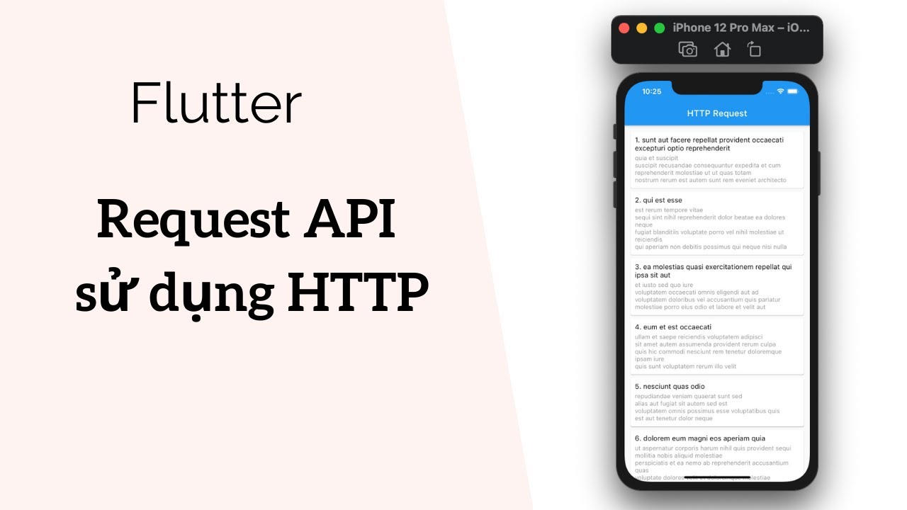 Lập trình app Flutter kết nối mạng HTTP với RestAPI, xử lý JSON data