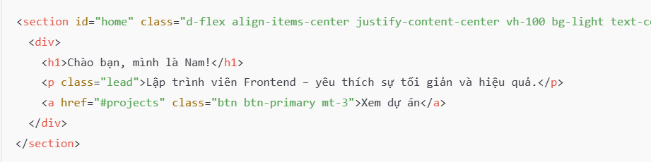 Thực hành code Web Portfolio với HTML5, CSS3, Bootstrap 5 và ChatGPT
