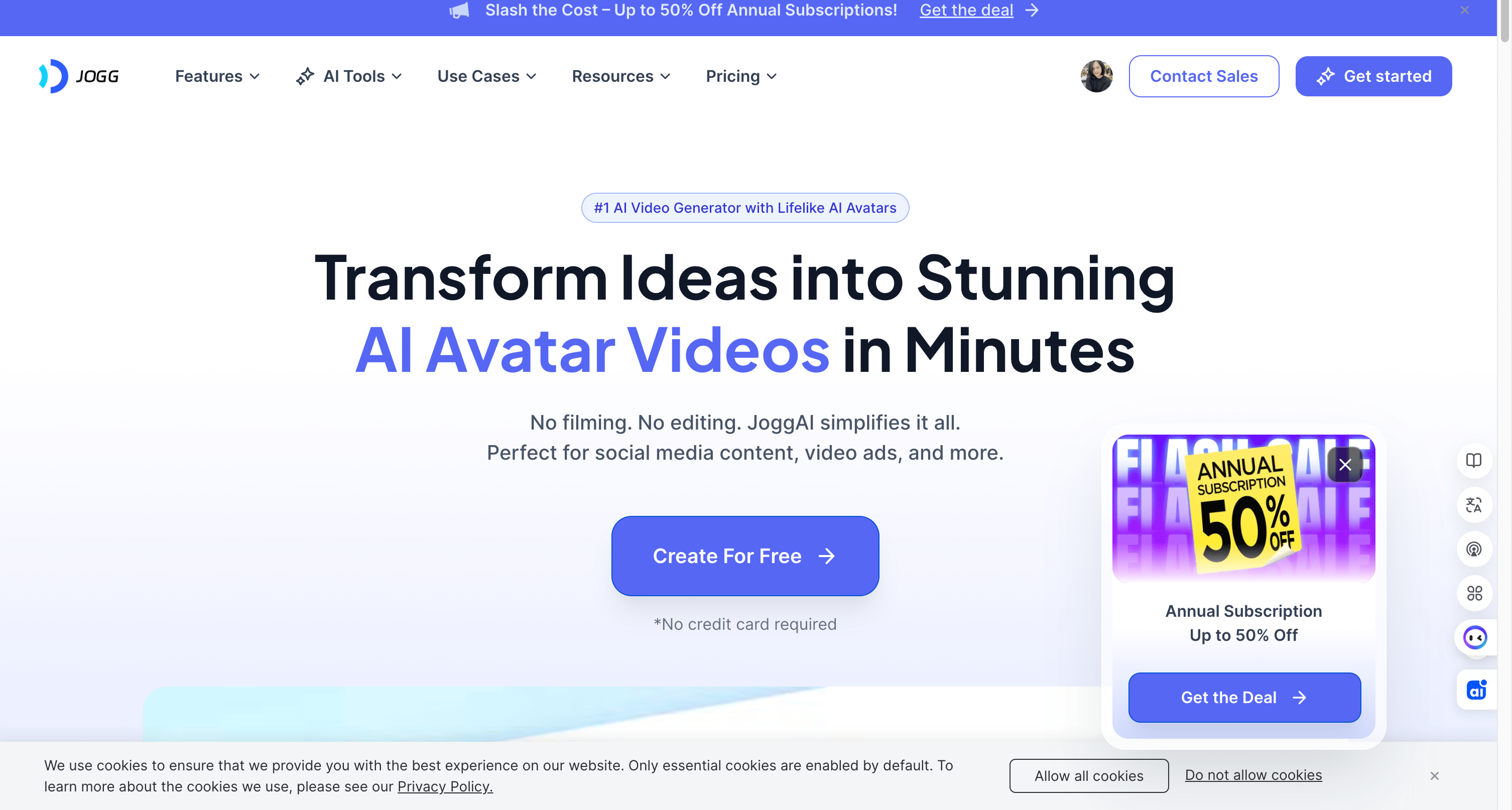 JoggAI - Công cụ tạo video AI với avatar chân thực