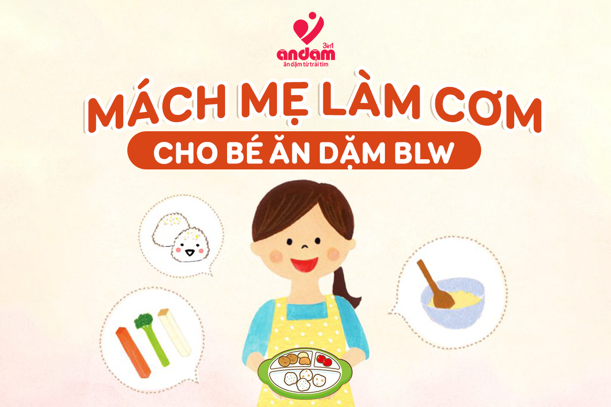 MÁCH MẸ CÁCH CHẾ BIẾN BỮA CƠM CHO BÉ ĂN DẶM TỰ CHỈ HUY