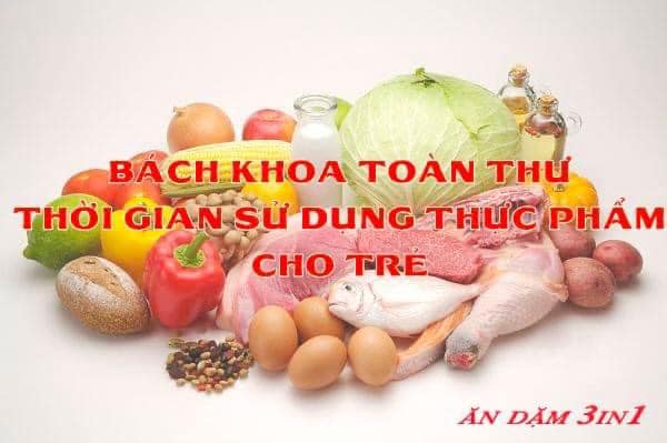 BÁCH KHOA TOÀN THƯ THỜI GIAN SỬ DỤNG THỰC PHẨM CHO TRẺ