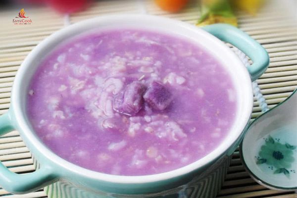 3 BƯỚC NẤU CHÁO YẾN MẠCH KHOAI LANG TÍM ĐƠN GIẢN CHO BÉ ĂN DẶM