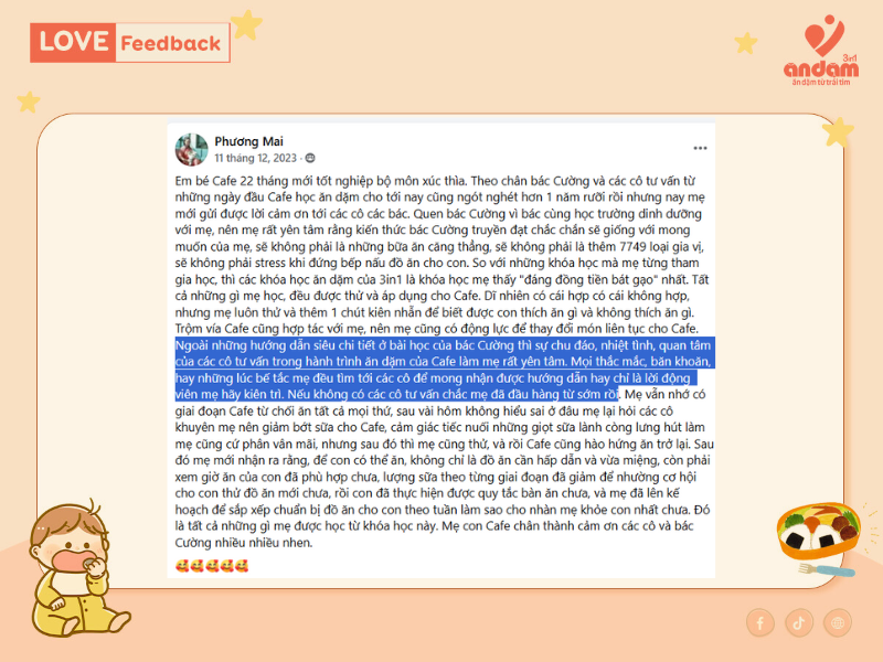 [FEEDBACK] MẸ PHƯƠNG MAI - BÉ CAFE