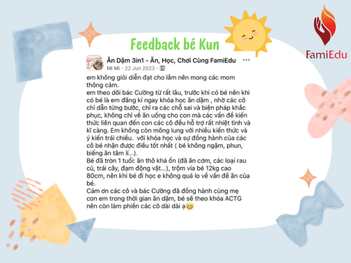 [FEEDBACK] MẸ MIMI - BÉ KUN