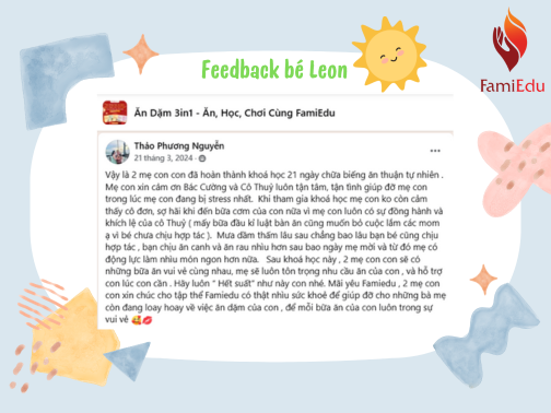 [FEEDBACK] MẸ THẢO ÁP DỤNG THÀNH CÔNG KHÓA HỌC 21 NGÀY CHỮA BIẾNG ĂN THUẬN TỰ NHIÊN VỚI LEON NHƯ THẾ NÀO?
