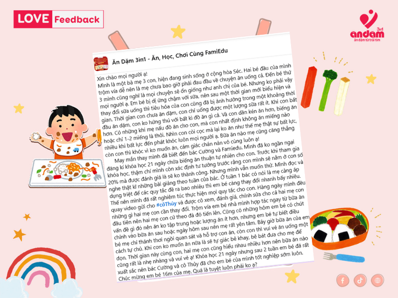 [FEEDBACK] HÀNH TRÌNH 21 NGÀY TÌM LẠI NIỀM VUI ĂN UỐNG CỦA ELI