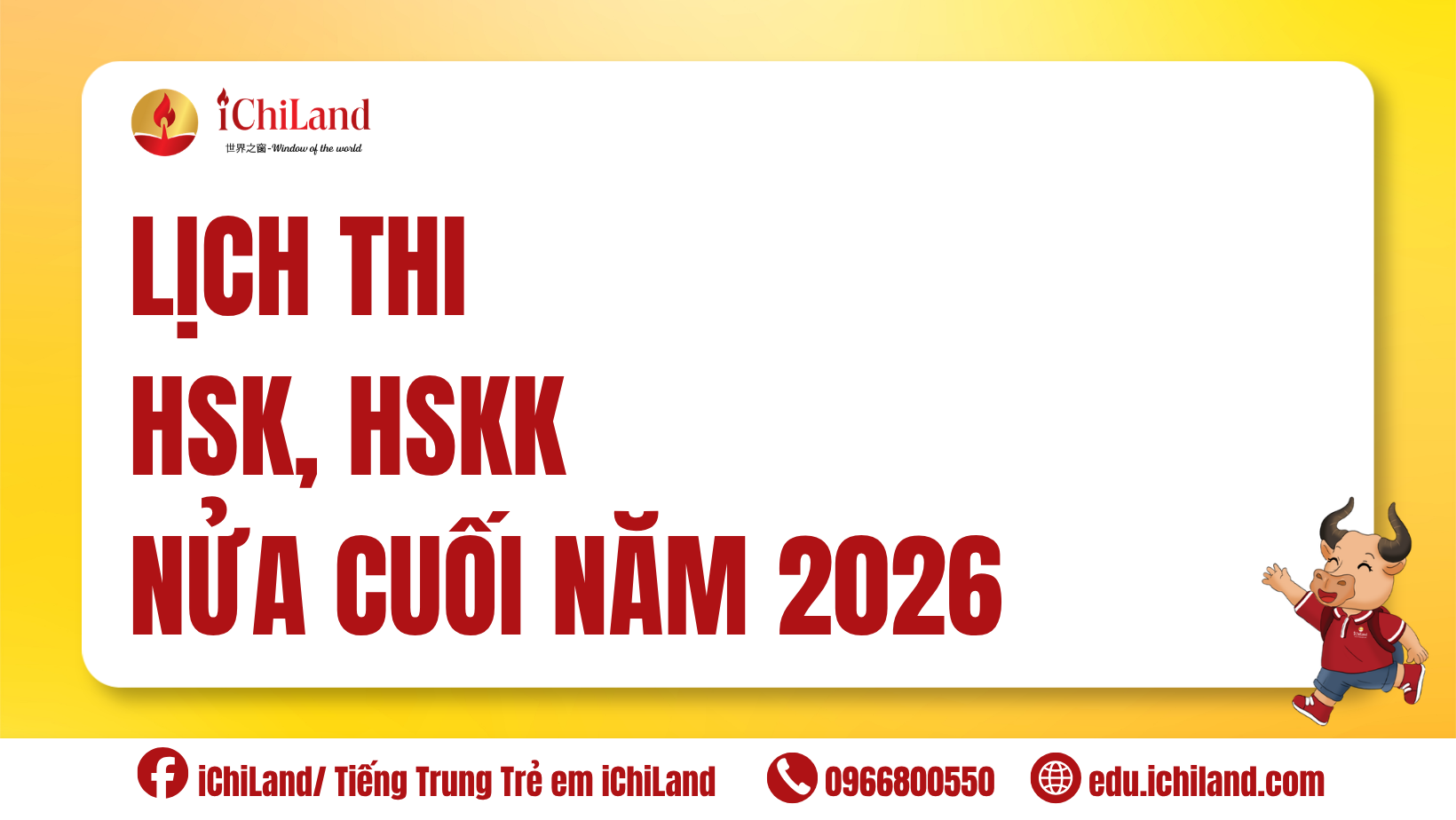 Lịch thi HSK – HSKK nửa cuối năm 2026: Thời gian thi, hạn đăng ký và lệ phí tham khảo