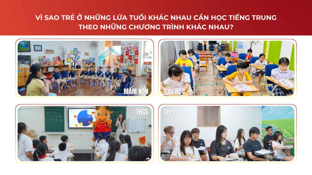 Vì sao trẻ ở những lứa tuổi khác nhau cần học tiếng Trung theo những chương trình khác nhau?