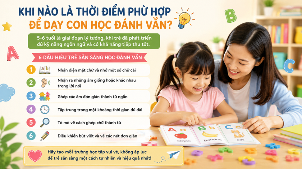 Khi nào là thời điểm phù hợp để dạy con học đánh vần?